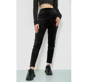 Спорт штаны женские велюровые, цвет черный, 244R5576