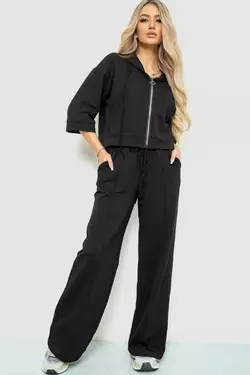 Спорт костюм женский двухнитка, цвет черный, 102R5247