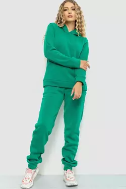 Спорт костюм женский на флисе, цвет зеленый, 214R0102