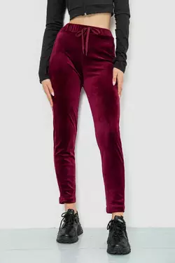 Спорт штани женские велюровые, цвет бордовый, 244R5569