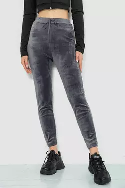 Спорт штани женские велюровые, цвет серый, 244R5569