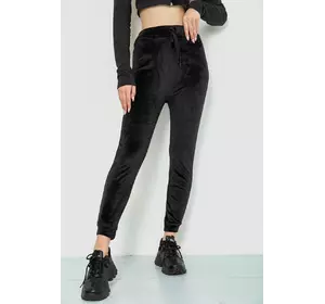 Спорт штаны женские велюровые, цвет черный, 244R5571
