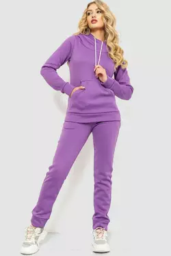 Спорт костюм женский на флисе, цвет фиолетовый, 102R016-1
