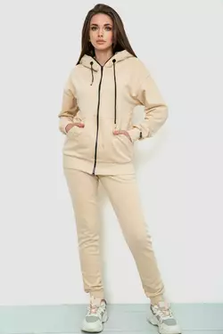 Спорт костюм женский двухнитка, цвет светло-бежевый, 102R7720