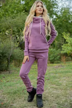 Спорт костюм женский на флисе, цвет фиолетовый, 102R016-1